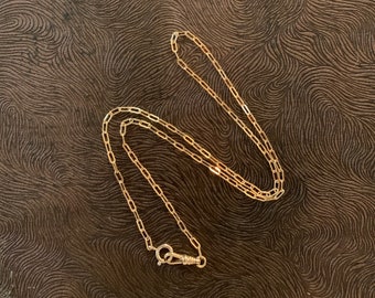 Vintage-Style 20" Gold Fill Paper Clip Chain Necklace, Swivel Clip and 8mm Spring Ring