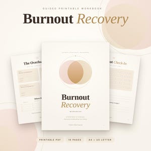 Burnout Recovery Workbook | Brain Dump Printable, Burnout Planner & Worksheet | Overwhelm, Low Energy, Spoon Theory | Nervous System Reset