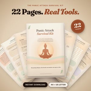 Paniekaanvalkit, hulpmiddelen, plan | Aardingstechnieken, oefeningen, werkblad | Werkboek voor angst- en paniekverlichting, toolkit | CBT-gedachtenregistratie (pdf)