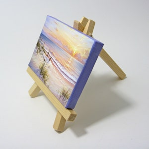 2.5x3.5 Florida Gulf Sunrise, Ocean Seascape Mini Painting by J. Mandrick image 2