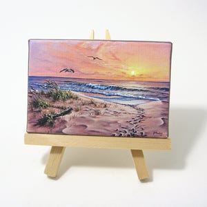 2.5x3.75 Ocean Sunrise Mini Painting by J. Mandrick image 1