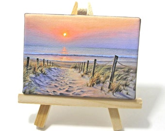 2.5x3.5 Ocean Sunrise Mini Painting by J. Mandrick