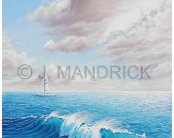 11x14 Calming Ocean PRINT on Fine Art Paper by J. Mandrick - Limited Signed Ed.