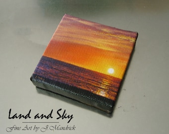 2x2 Ocean Sunset Mini Painting by J. Mandrick