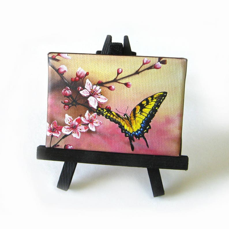 2.5x3.5 Cherry Blossom Tiger Swallowtail Butterfly Desktop | Etsy