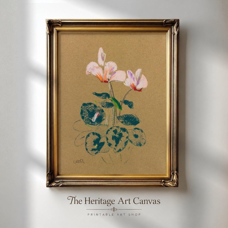 Vintage Flower Wall Art, Botanical Study, Pastel Floral Printable - Etsy