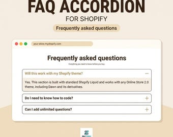 Shopify FAQ Accordion Section | Liquid Code, No App Needed (Digital Download)