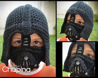 PATTERN Darth Vader Crochet Hat for Children (Not the Physical Hat - No es el gorro terminado)