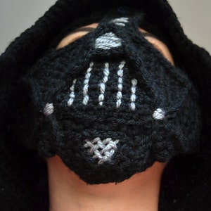 Pattern Darth Vader Adult Size Crochet Hat Not the physical hat/No es el gorro terminado image 4