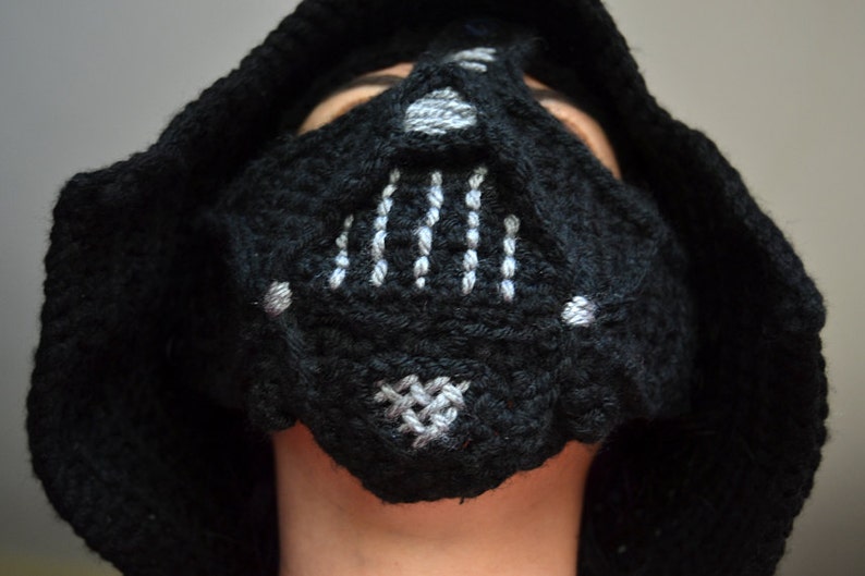 Pattern Darth Vader Adult Size Crochet Hat Not the physical hat/No es el gorro terminado image 4