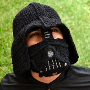 Pattern Darth Vader Adult Size Crochet Hat Not the physical hat/No es el gorro terminado image 3