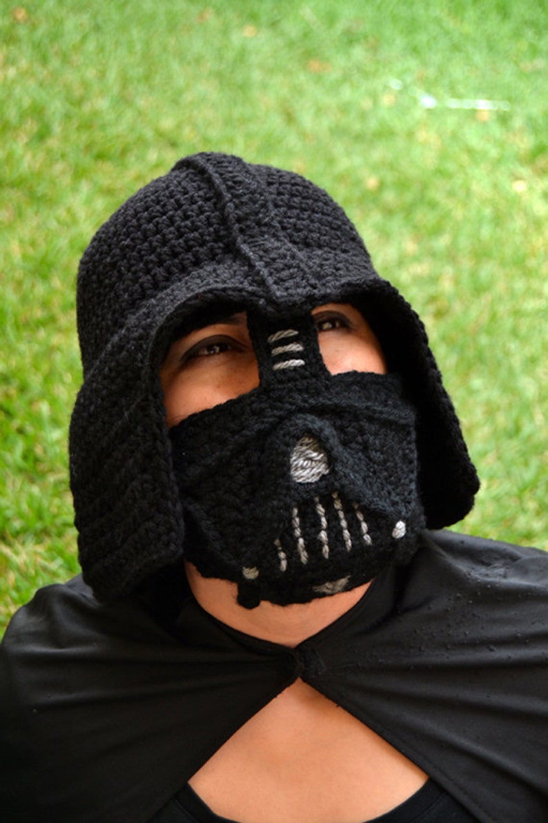 Pattern Darth Vader Adult Size Crochet Hat Not the physical hat/No es el gorro terminado image 3