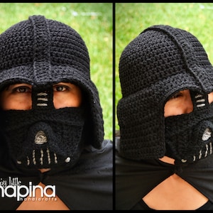 Pattern Darth Vader Adult Size Crochet Hat Not the physical hat/No es el gorro terminado image 1