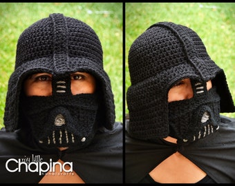 Pattern - Darth Vader Adult Size Crochet Hat (Not the physical hat/No es el gorro terminado)