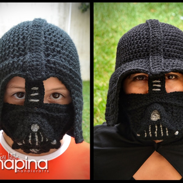 PATTERNS Darth Vader Hats for both Adult and Children (Instant Download)