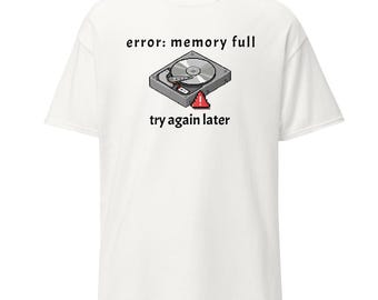 T-Shirt mit Fehlerspeicher: Retro-Pixel-Art-Tech-Humor-T-Shirt