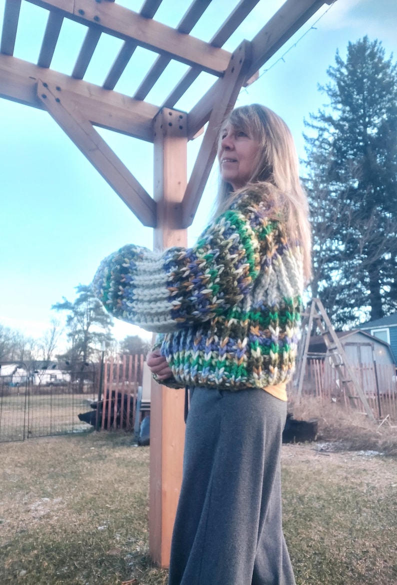 Hand Knit Bulky Sweater image 1