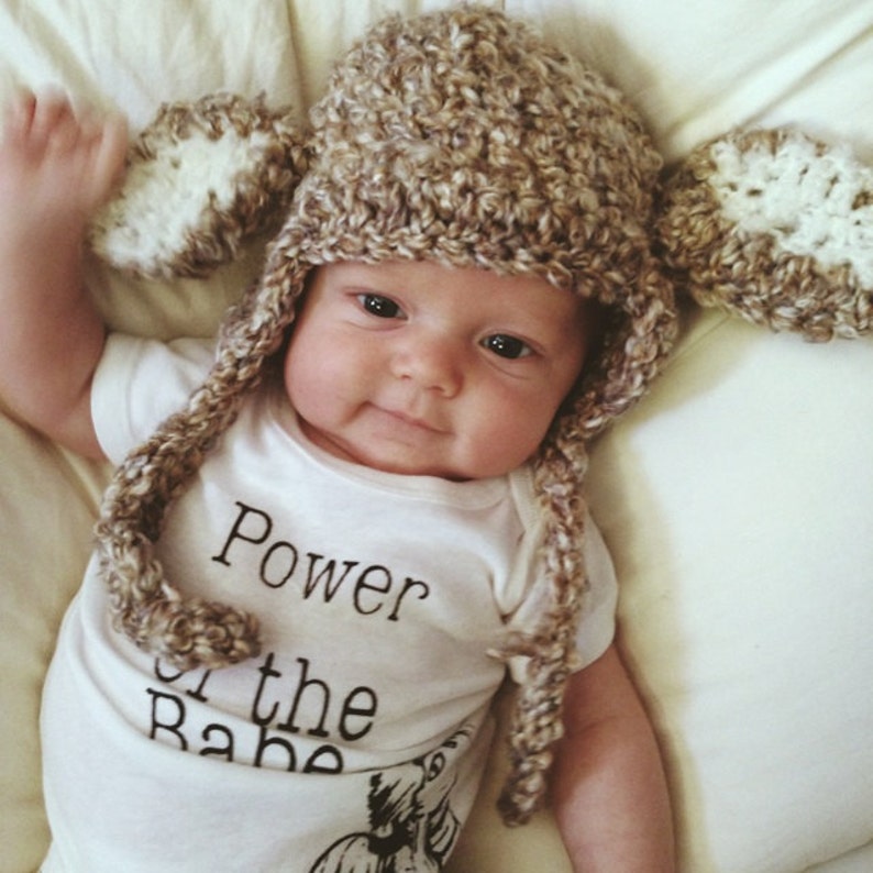 Crocheted Lamb Hat Animal Hat Lamb Ear Flap Hatbaby Hat Etsy