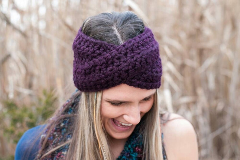 Crocheted Turban Headband Warm Bulky Crocheted Headband Warm Etsy