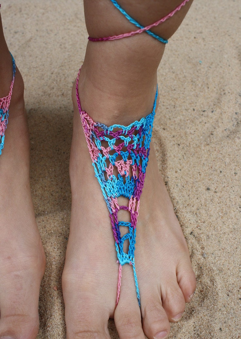 Barefoot Sandals,Hippie Foot Thongs, Bridal, Bridesmaids, Summer, Beach, Lace up Sandals, Festival,Stocking Stuffers image 5