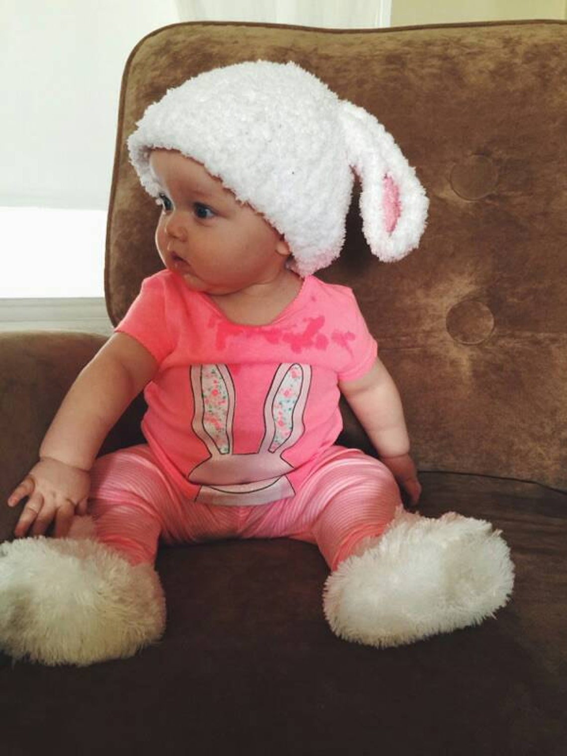 Warm Knit Bunny Hat, Babies Bunny Hat, Easter Bunny Hat, Childrens ...