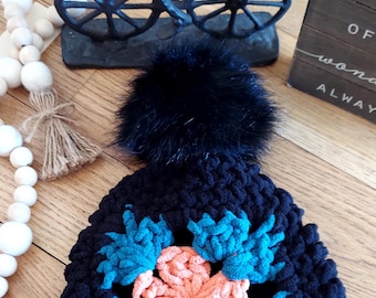 Hand Crocheted Winter Hats, Unisex hats, Girlfriend gifts, Acrylic Hats, Rainbow hats