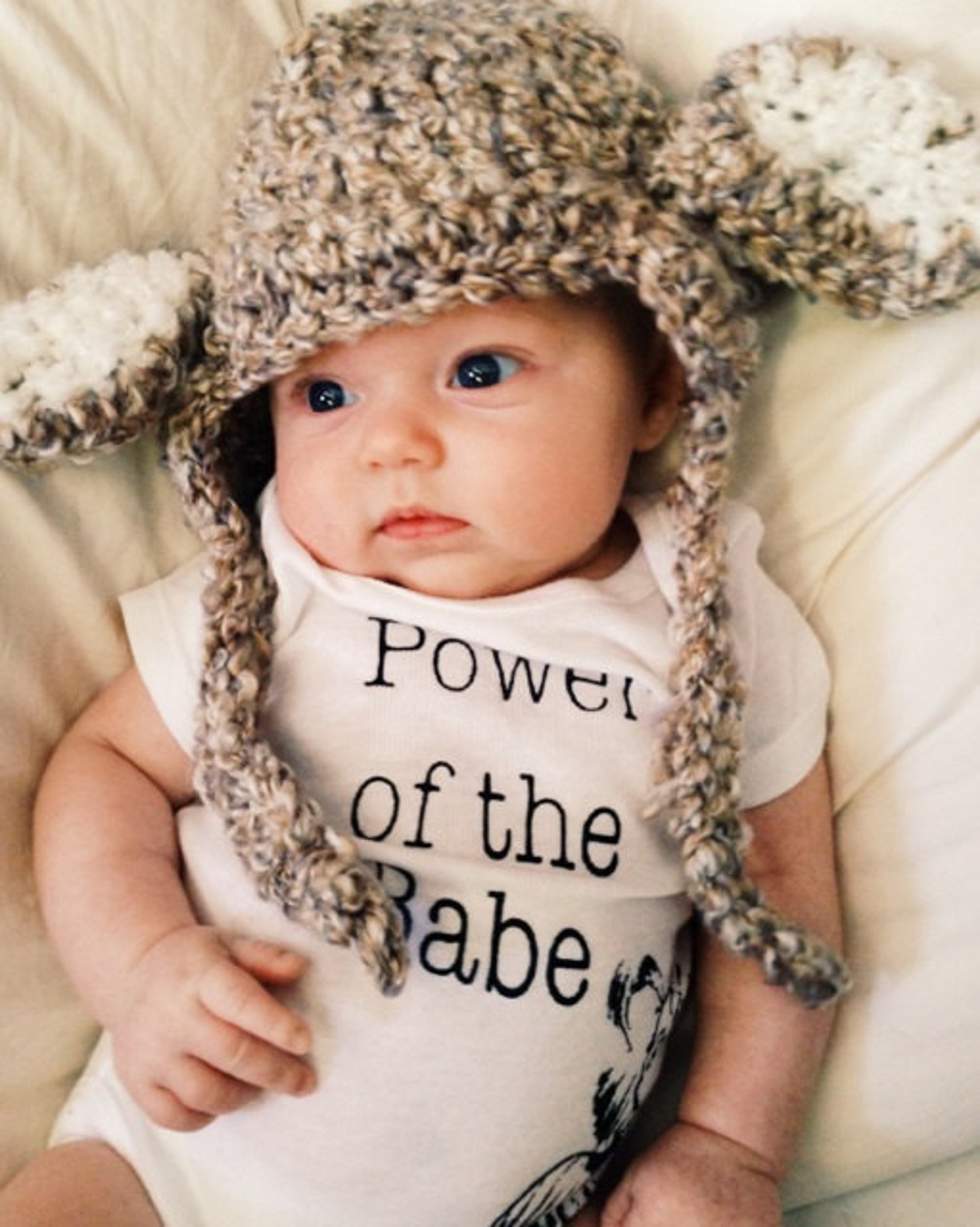 Crocheted Lamb Hat Animal Hat Lamb Ear Flap Hatbaby Hat Etsy