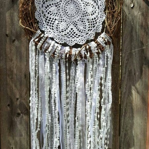 Grapevine Wreath Dreamcatcher, Gran Dreamcatcher, Colgante de pared, guiño de puerta imagen 3