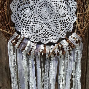 Grapevine Wreath Dreamcatcher, Gran Dreamcatcher, Colgante de pared, guiño de puerta imagen 5