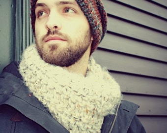 Mens Cowl,Mens circle Scarf,Mens Winter Accessories, Mens Scarves, Mens Infinity Scarf,Gifts for Dad,Gifts for Him, Gifts for Boyfriend