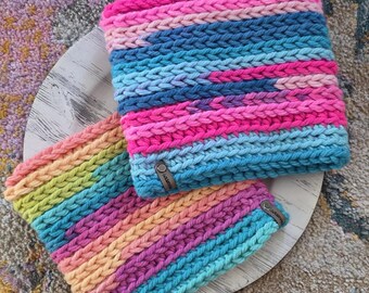 Rainbow striped Pussy cat hat