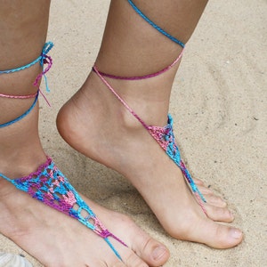 Barefoot Sandals,Hippie Foot Thongs, Bridal, Bridesmaids, Summer, Beach, Lace up Sandals, Festival,Stocking Stuffers image 1