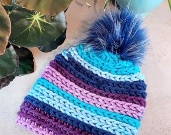 Hand Crocheted Winter Hats, Unisex hats, Girlfriend gifts, Acrylic Hats, Rainbow hats