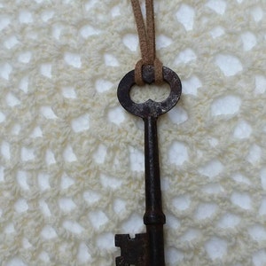 Recycled jewelry, Vintage Skeleton Key necklace, Hippie jewelry ,Boho chic , image 1