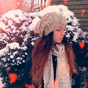 Bulky Crocheted Oatmeal Scarf,Warm Winter Scarf,Women&#39;s bulky Crocheted Scarf,Men&#39;s Scarf,Men&#39;s and Women&#39;s Fringed long Scarf