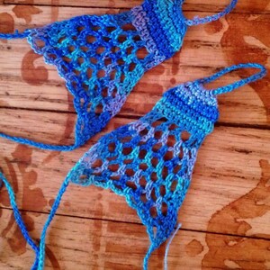 Pretty Peacock, Handmade Crochet Barefoot Sandals, Hippie Foot Thongs-One Size Fits All image 4