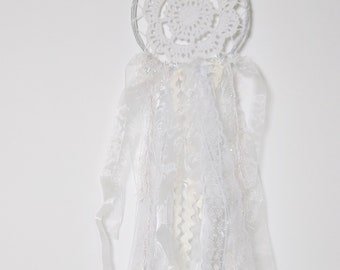 13cm weißer Traumfänger,Traumfänger,Wandbehang,Deko fürs Kinderzimmer, gehäkelter Traumfänger,Boho Design,Dekoration unter 30