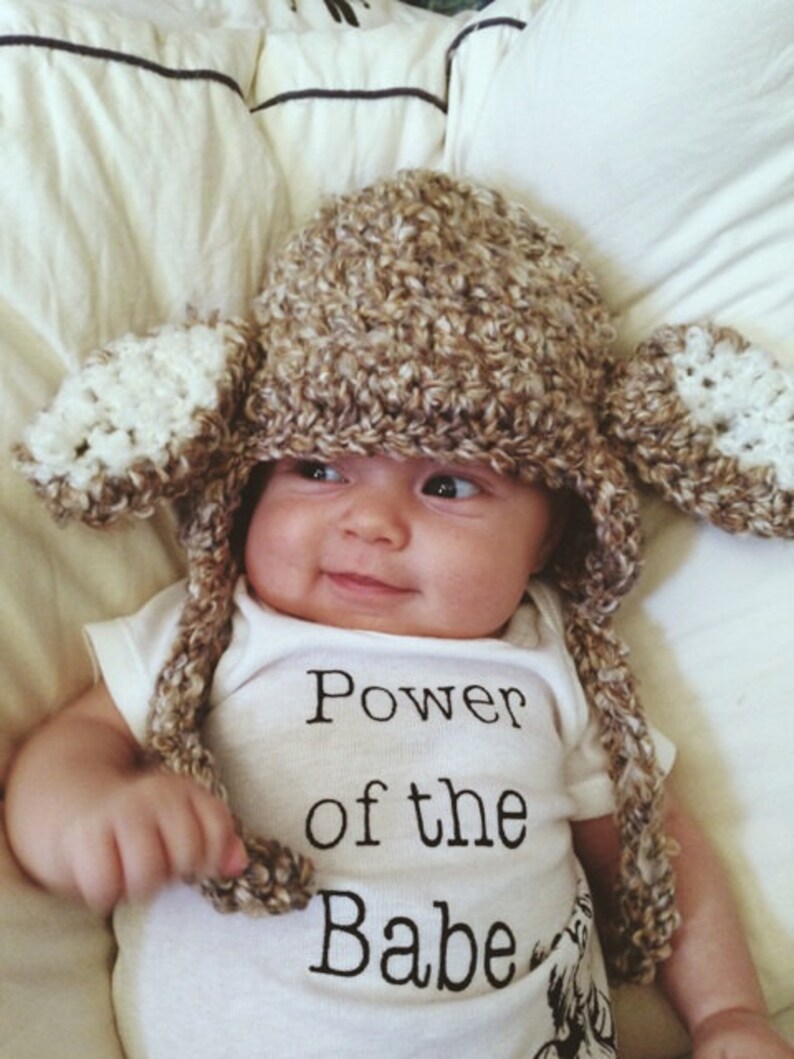 Crocheted Lamb Hat Animal Hat Lamb Ear Flap Hatbaby Hat Etsy