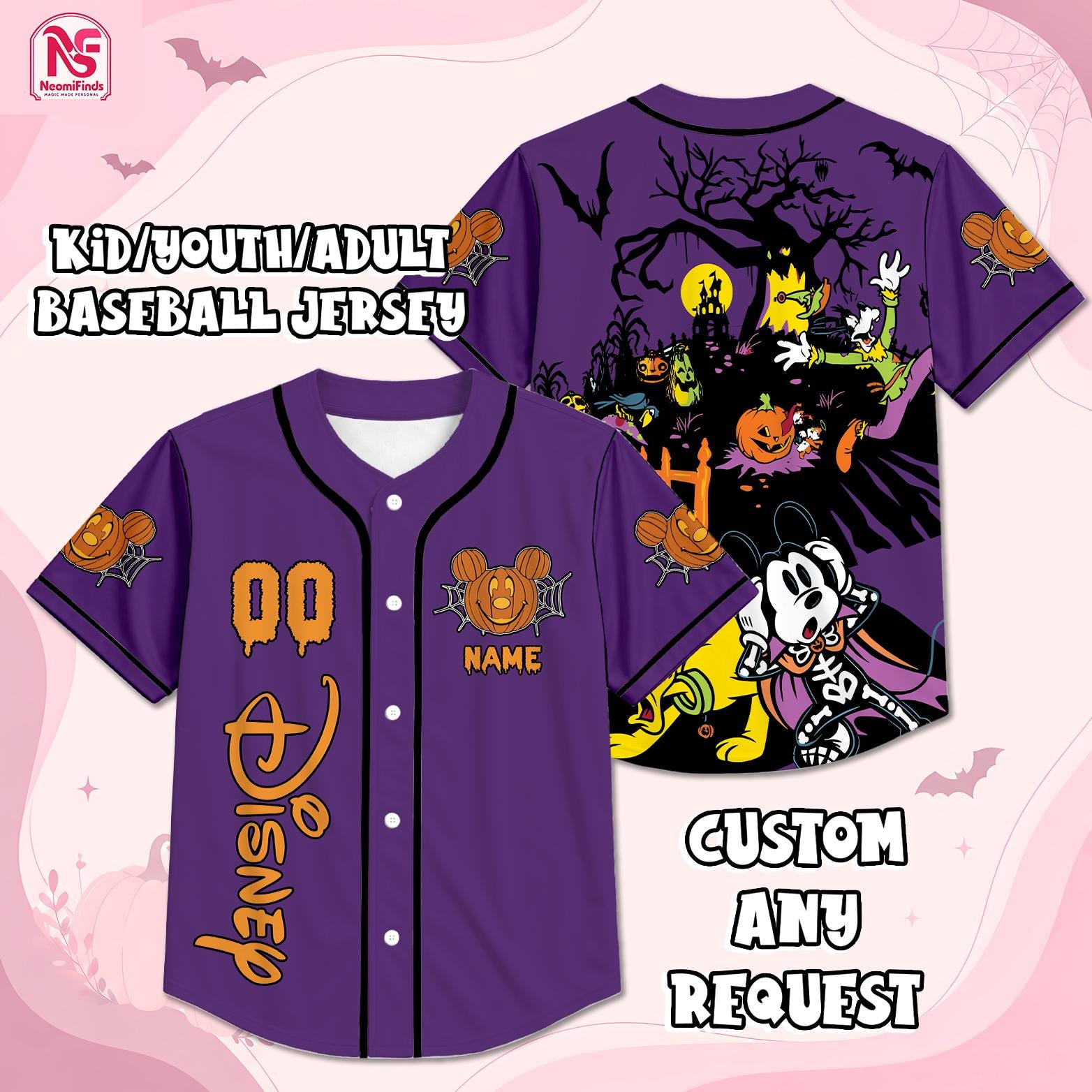 Halloween Disneyworld Baseball Jersey - Etsy