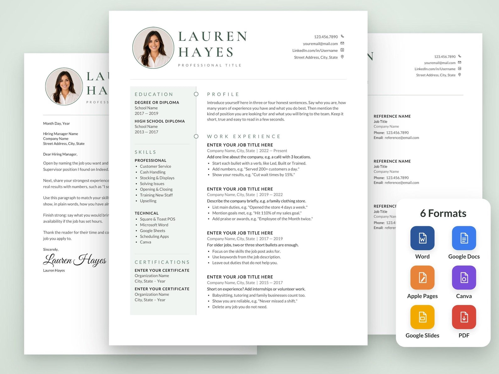 Client Service Cv Example Customer Service Resume Template With Photo | Cover Letter | Word ...