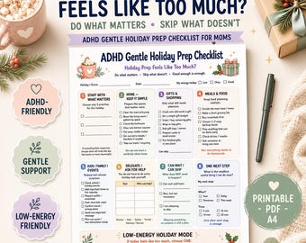 Lista kontrolna przygotowań do świąt dla mam z ADHD, Gentle Christmas Planner (PDF)