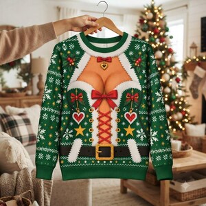 Custom Name Funny Dicky Meme Ugly Christmas Sweater, Holiday Party Outfit