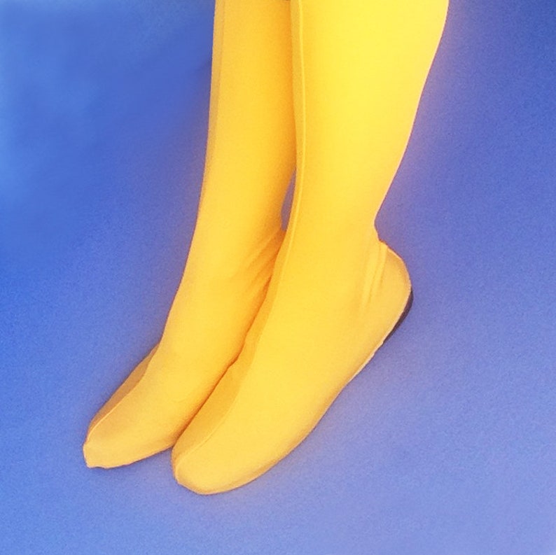 Yellow Thigh High Boots. Bootlet shoe covers. Handmade original image 6