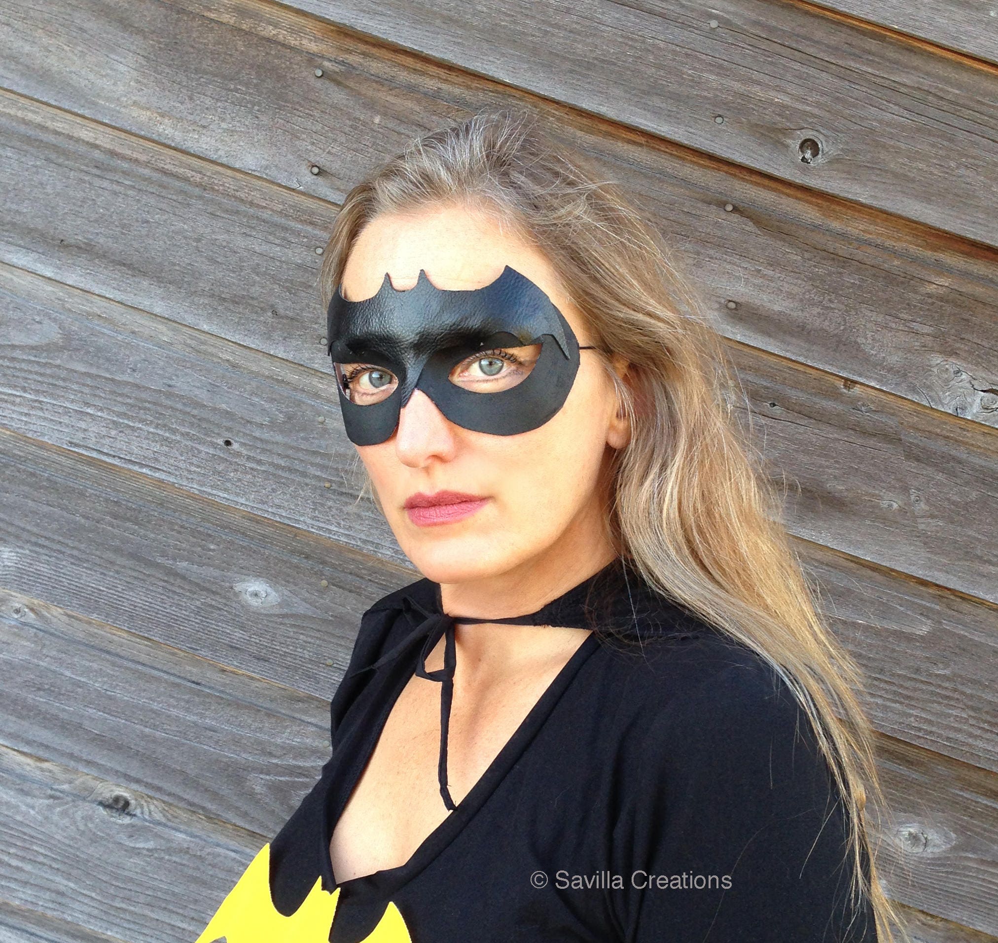 Batgirl mask with Bat symbol. Handmade in USA Etsy