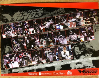 Philadelphia Wings Vintage Lacrosse Sports Poster. 10th anniversary 1994 championship team