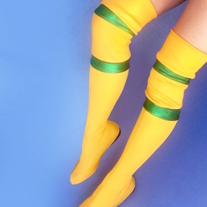 Yellow Thigh High Boots. Bootlet shoe covers. Handmade original image 2