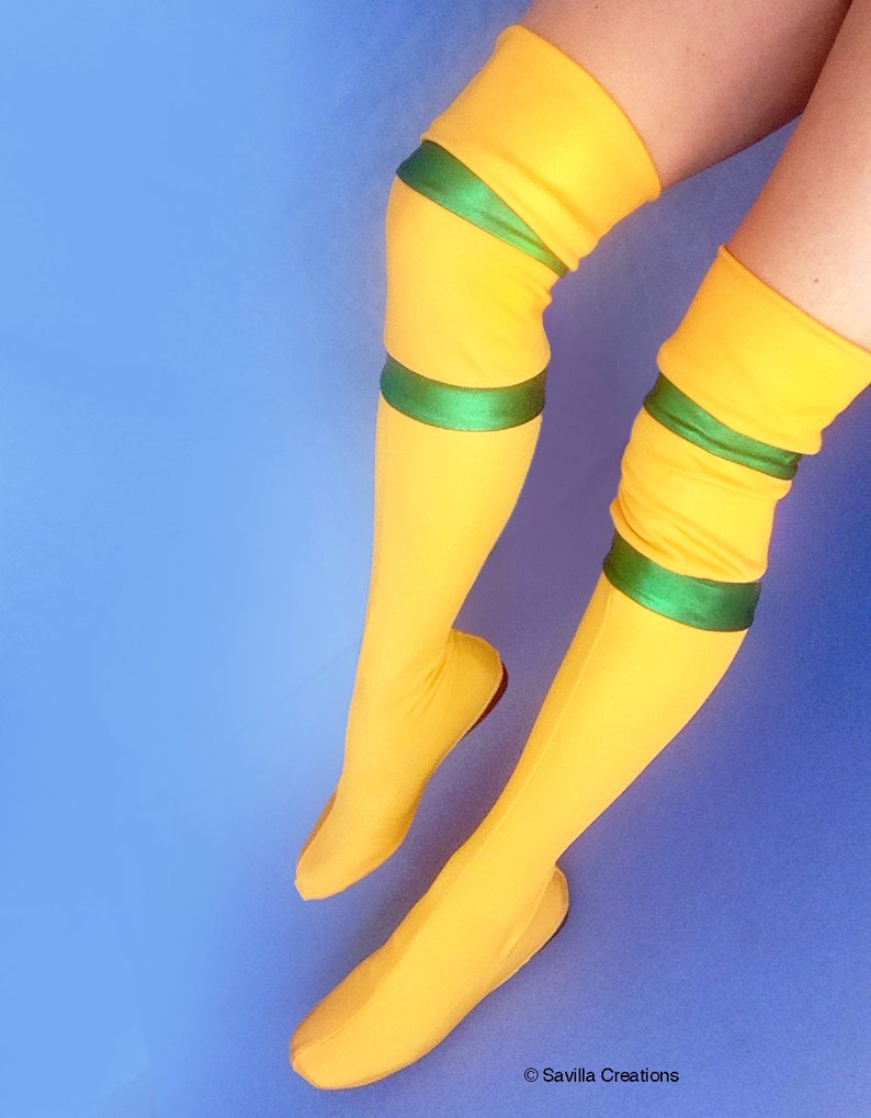 Yellow Thigh High Boots. Bootlet shoe covers. Handmade original image 2