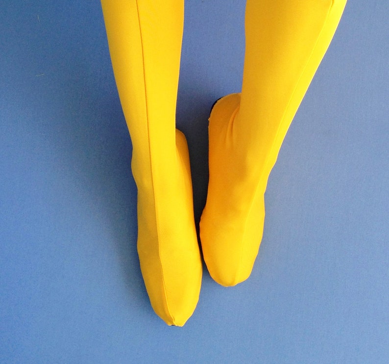 Yellow Thigh High Boots. Bootlet shoe covers. Handmade original image 5