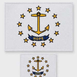 Vlagpatch van Rhode Island, geborduurd anker- en hooptekenbadge, nautische staatsapplicatie, strijk- of naaidecoratie