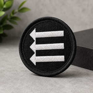 3 Arrows Embroidered Patch, 2.5 Inch Iron On Sew On Applique, Military Style Badge, Tactical Clothing Patch